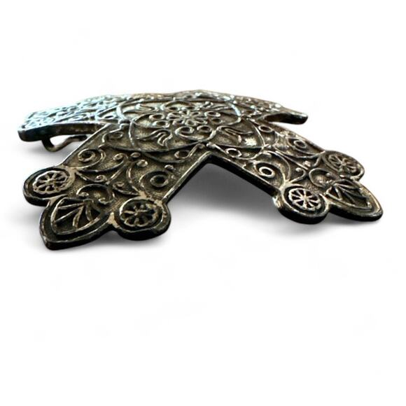 Vintage Accessocraft NYC Maltese Cross Brooch With Pin Pendant Silver Tone - Picture 4 of 4